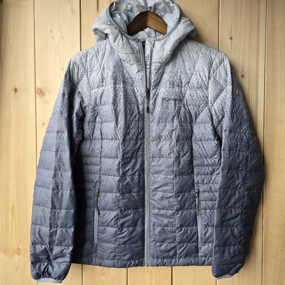 Columbia Voodoo Falls 590 TurboDown Grey Gradient Hooded Winter Coat Medium